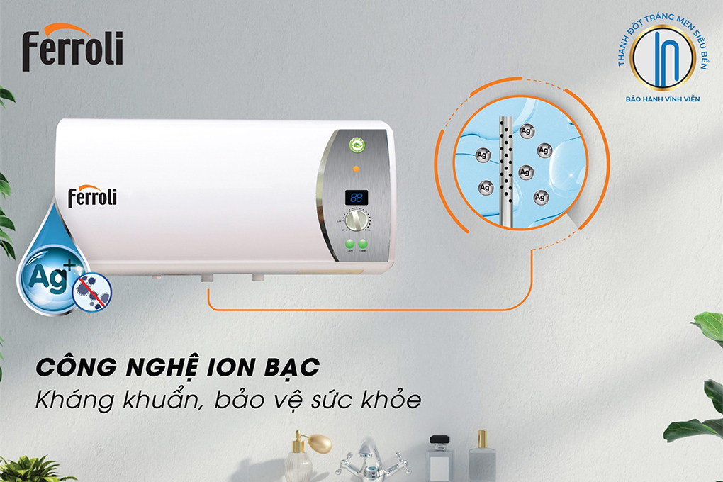 Bình nóng lạnh Ferroli 30L Verdi Ag+