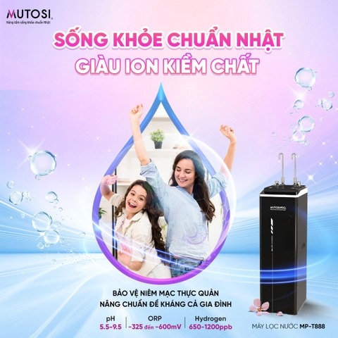 Máy lọc nước Mutosi điện giải ion kiềm Hydrogen MP-T888