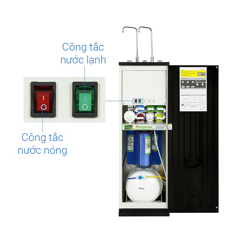 Máy lọc nước nóng nguội lạnh 10 lõi Kangaroo KG10A18