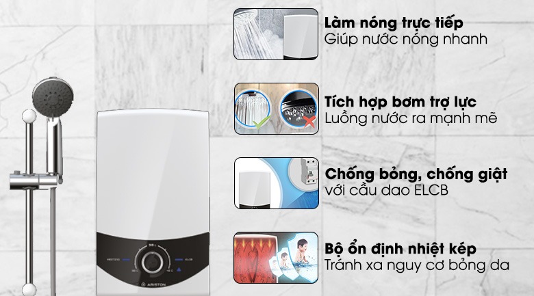 Bình nóng lạnh trực tiếp Ariston SMC45PE-VN