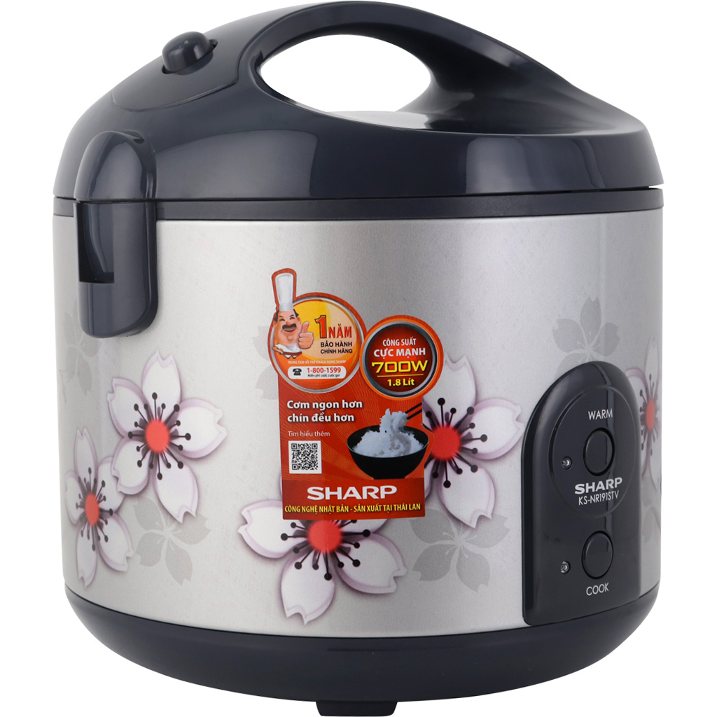 Nồi cơm nắp gài Sharp 1.8 lít KS-NR191STV-SS - Thái Lan