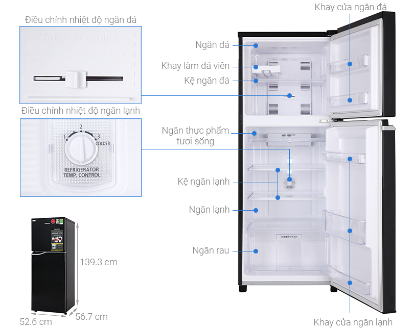 Tủ lạnh Panasonic inverter 188 lít NR-BA229PKVN