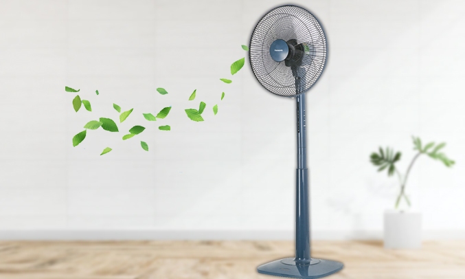 Quạt cây Panasonic 3 cánh F-409KB ( Màu xanh- Có điều khiển )