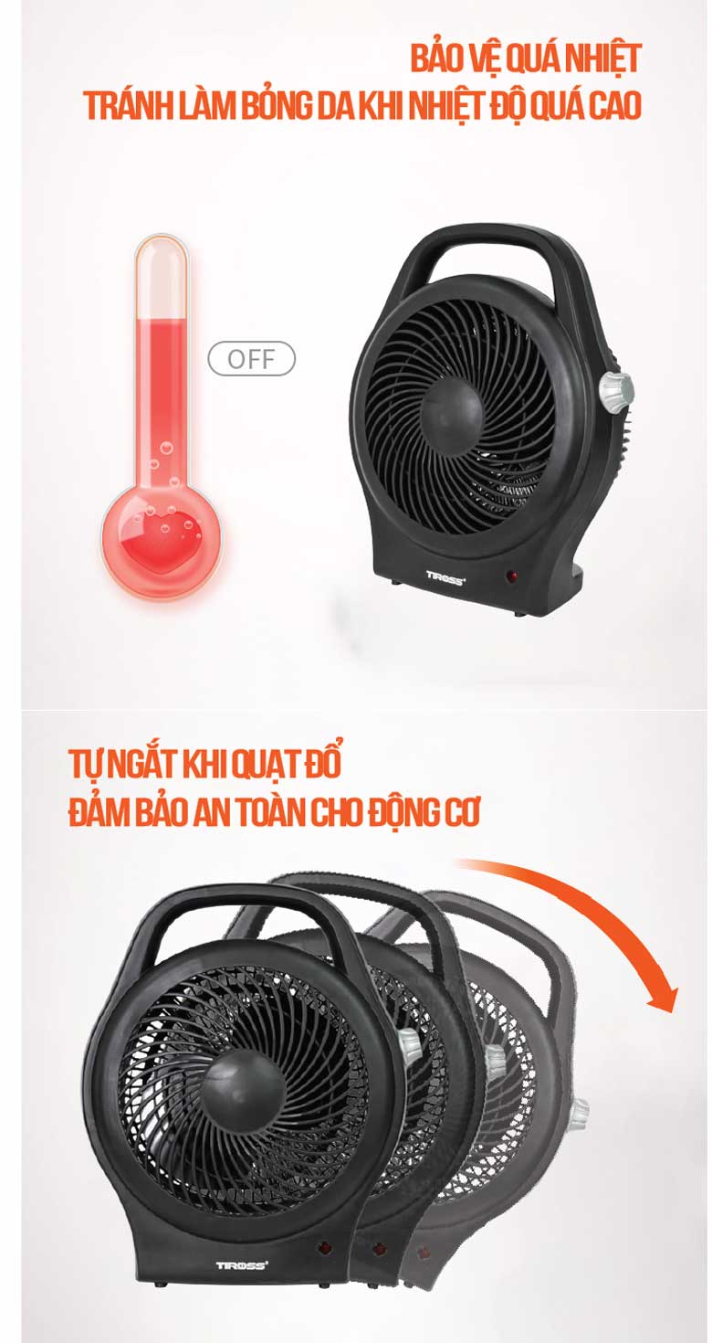 Quạt sưởi  Tiross 2 chiều làm ấm và mát TS9441