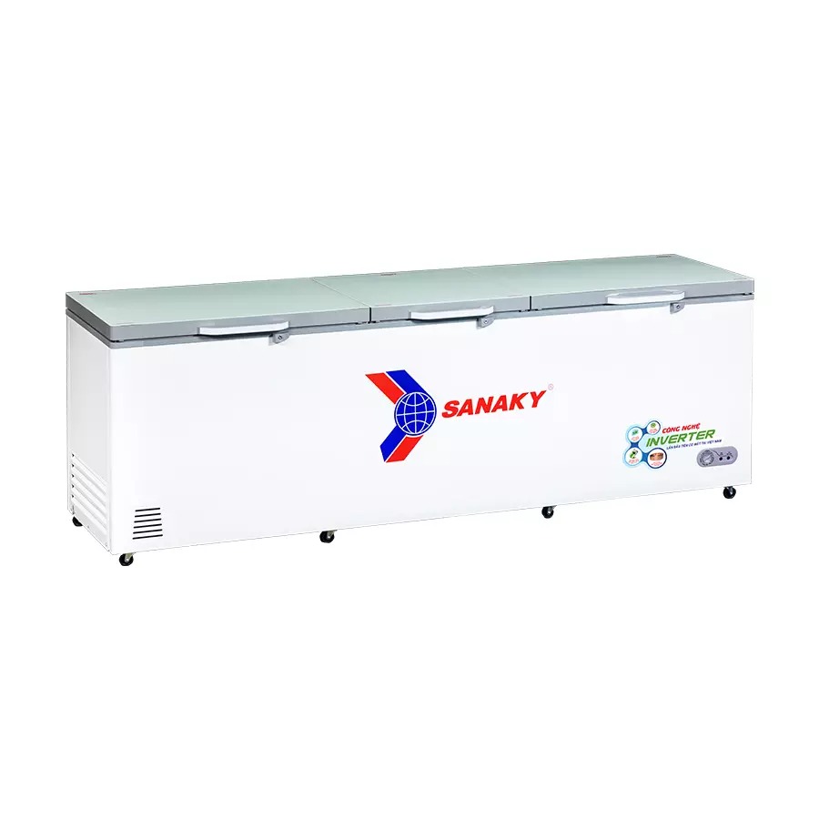 Tủ đông Sanaky mặt kính cường lực Inverter 1300 lít dàn đồng VH-1399HY4K