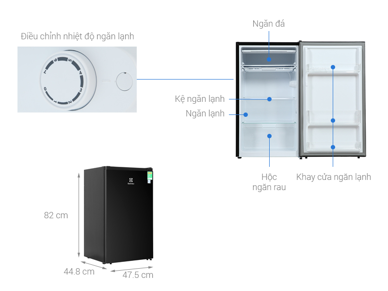 Tủ lạnh Electrolux 94 lít EUM0930BD
