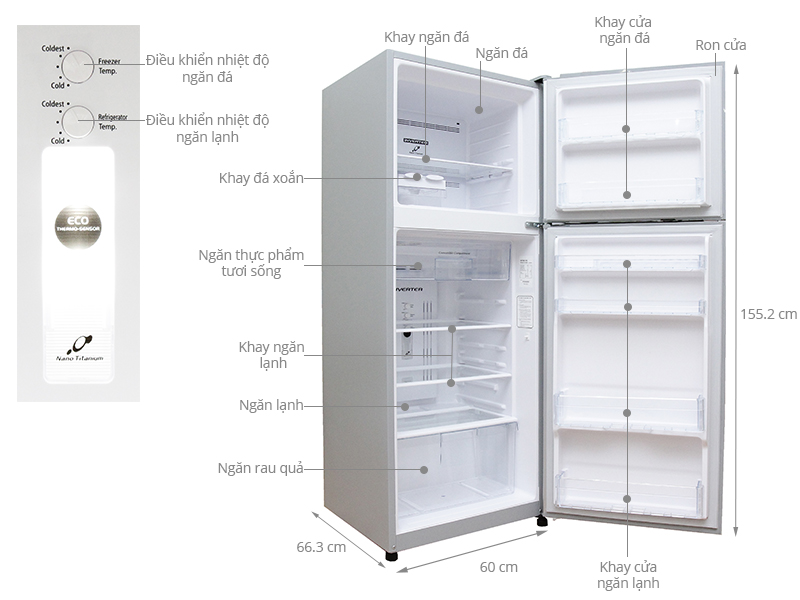Tủ lạnh Hitachi 260 lít R-H310PGV7 (GBK)