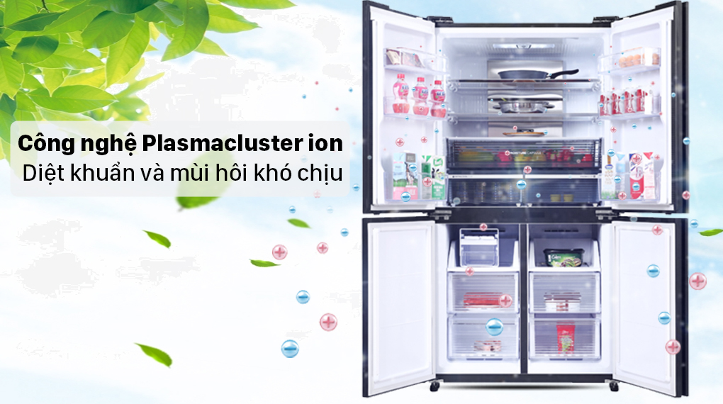 Tủ lạnh Sharp inverter 466 lít multi door SJ-FXP560VG-BK (Mới 2025)