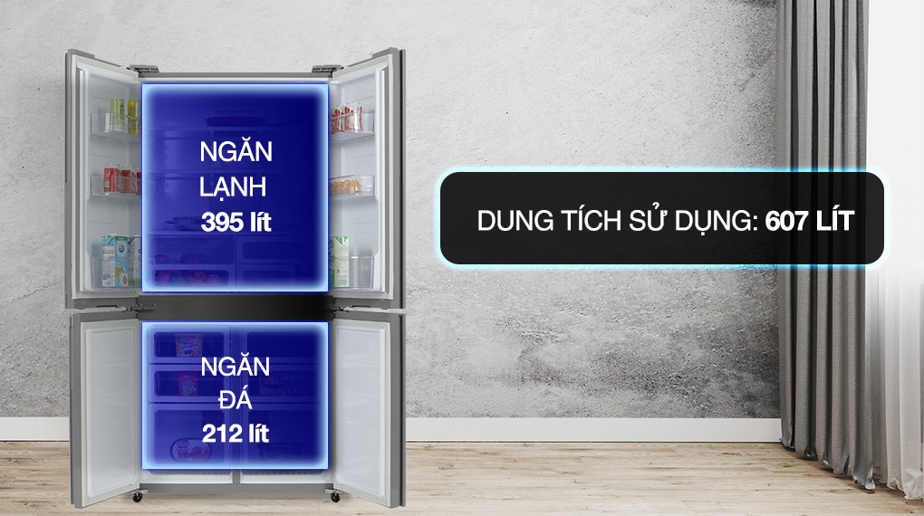 Tủ lạnh Sharp inverter 607 lít multi door SJ-FXPI689V-RS