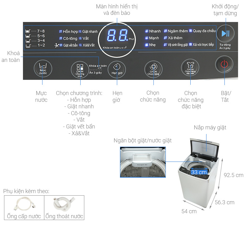 Máy giặt Whirlpool 8.5kg VWVC8502FS