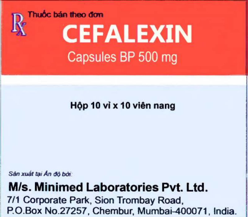 Cefalexin 500mg (FLAMIGO) H/10 vỉ x 10 viên - Ấn Độ