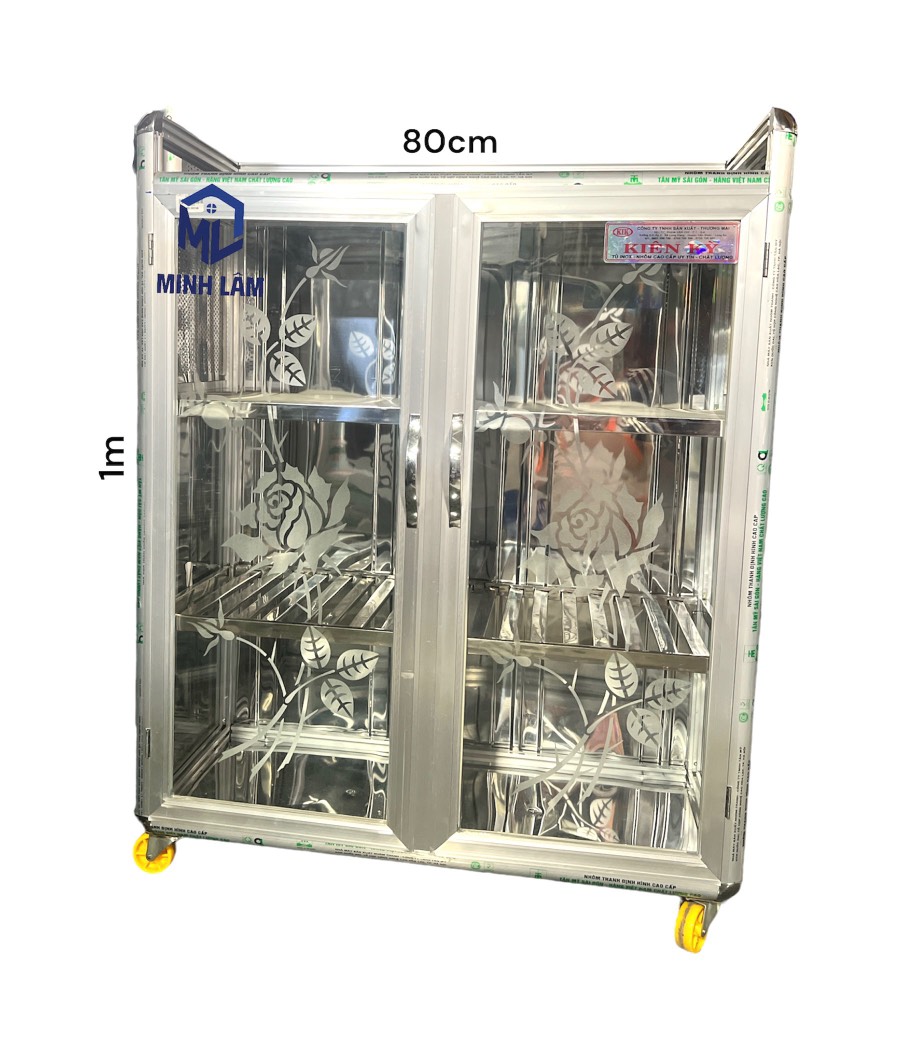 Tủ bếp nhôm cao 1m x 800cm trắng