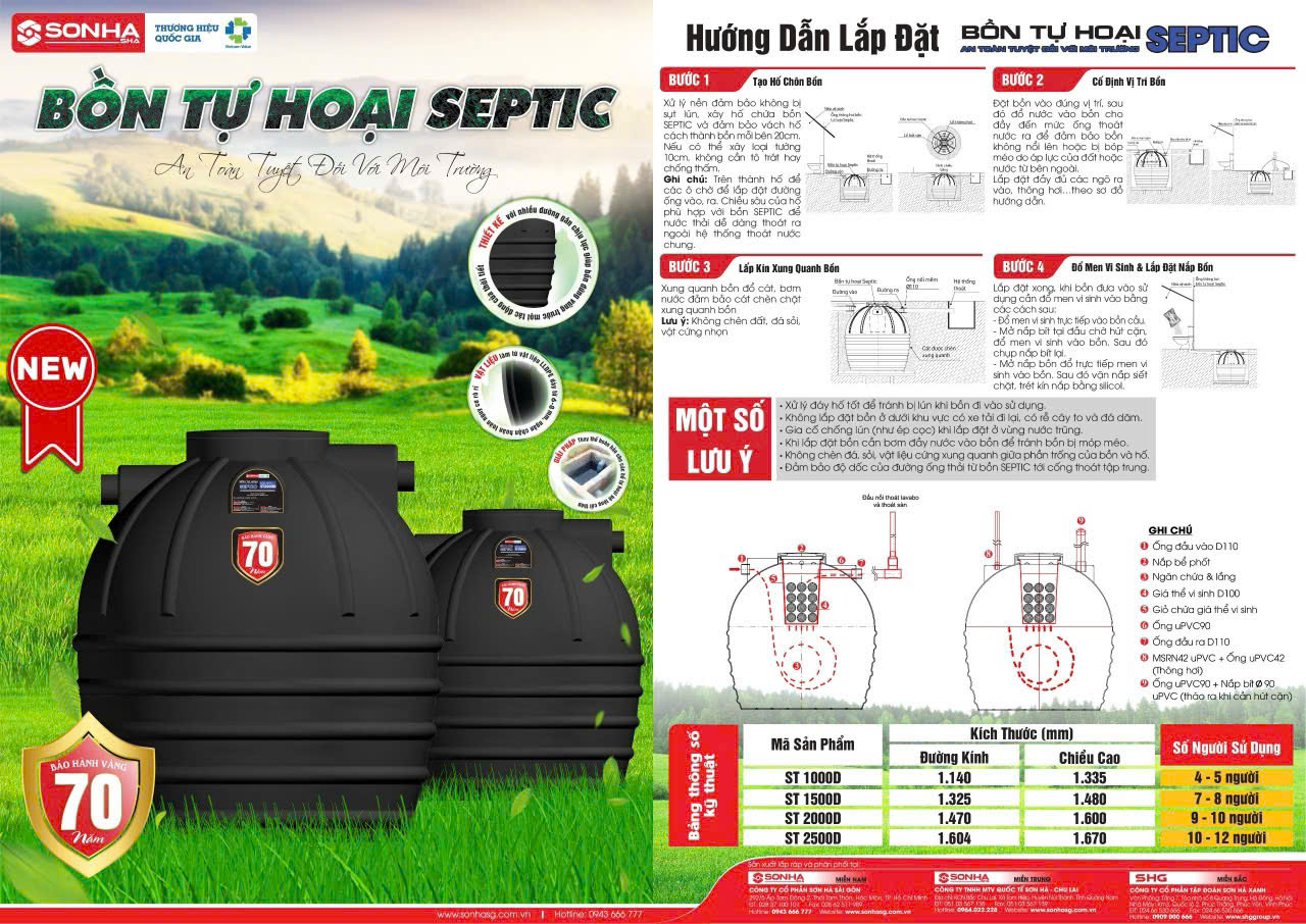 Bồn tự hoại Septic SH