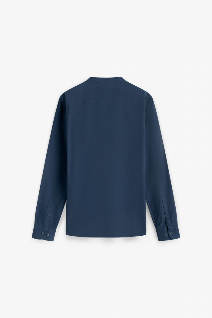 Áo Sơ Mi Nam Oxford Tay Dài Cổ Trụ Form Fitted
