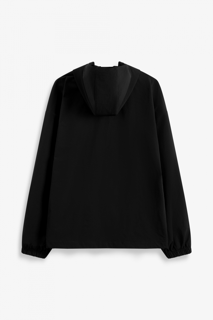 Áo Khoác Nam Tay Dài Nylon Túi Có Nắp Trơn Form Regular