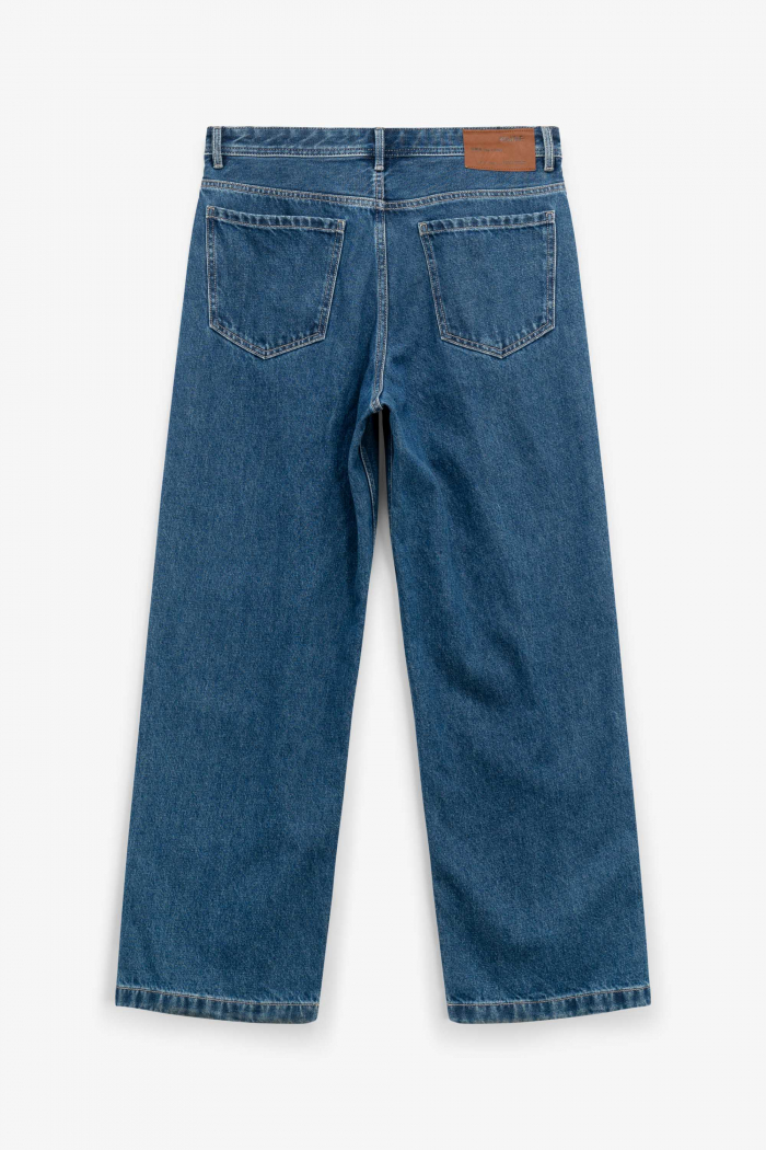 Quần Jean Nam Trơn Form Wide Leg