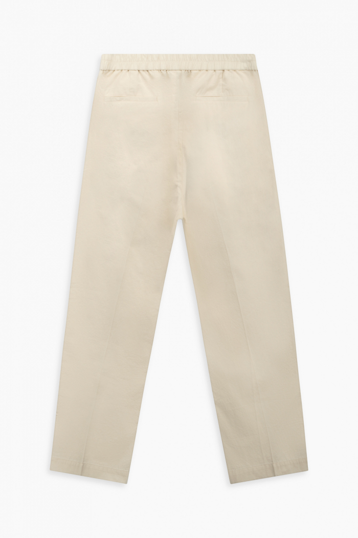 Quần Kaki Nam Ống Rộng Lưng Thun Cotton Trơn Form Relax