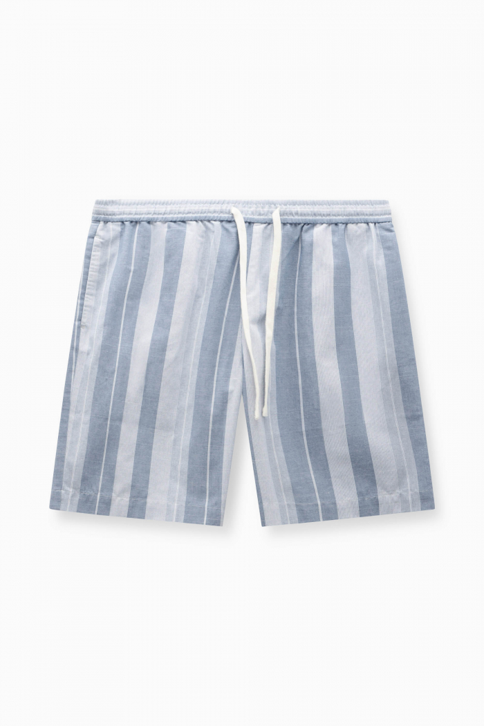 Quần Short Nam Kẻ Sọc Dọc Phối Dây Rút Form Relax