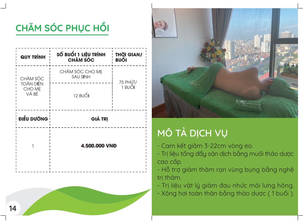 Chăm sóc sau sinh gói phục hồi