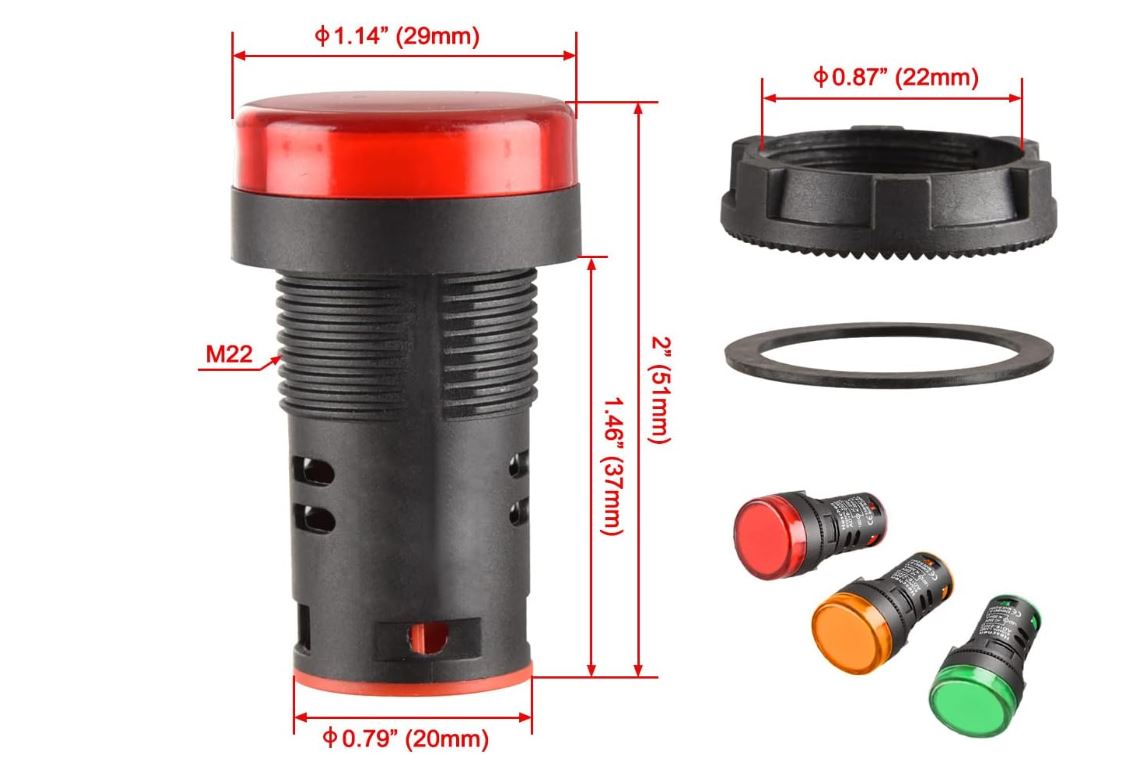 Đèn báo AD16-22D/S 22MM 24V | Thế Giới Module