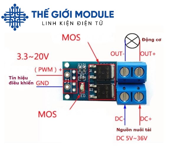 15a Relay Module Module điều khiển PWM Mosfet 15A | Thế Giới Module