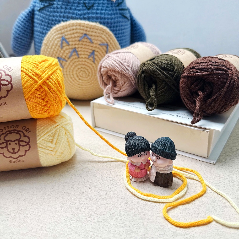 Sợi Cotton Gai 3mm, Sợi dệt 3mm móc túi, nón, ví nhãn hiệu Woolies