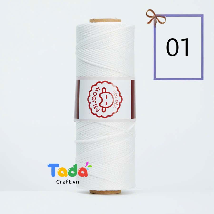 Sợi dệt trơn con cừu Woolies 2mm | Tada Craft