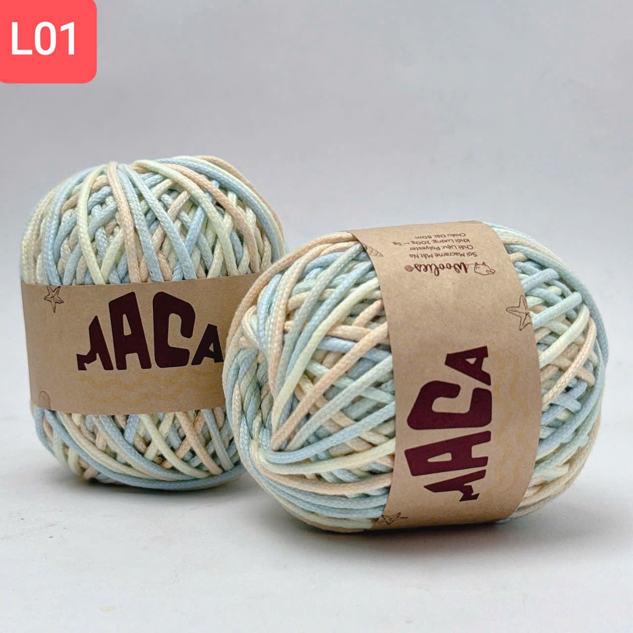 Sợi Maca loang 3mm Woolies 200g | Tada Craft