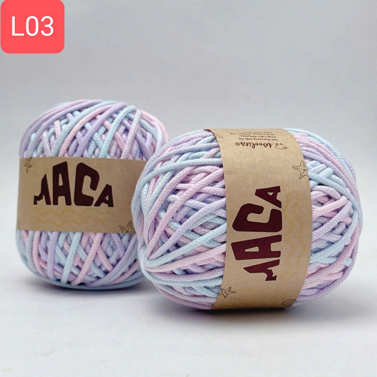 Sợi Maca loang 3mm Woolies 200g | Tada Craft