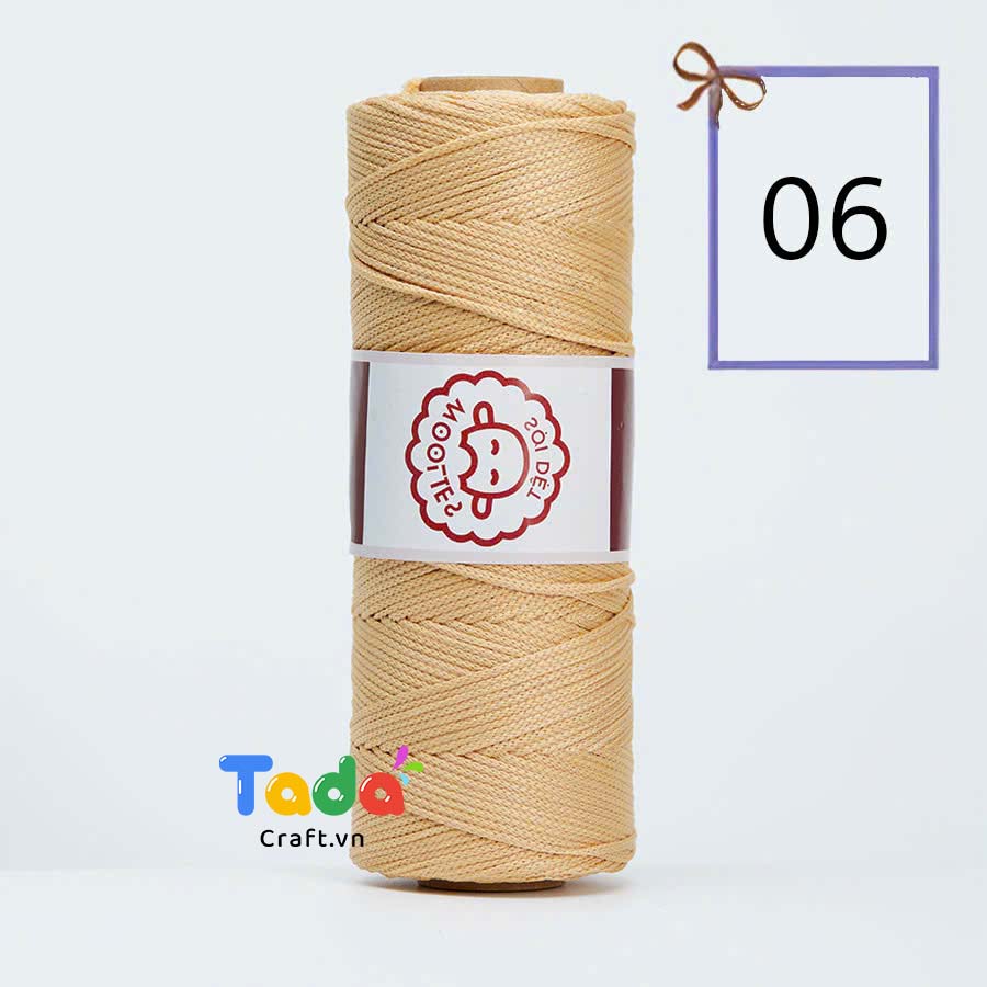 Sợi dệt trơn con cừu Woolies 2mm | Tada Craft