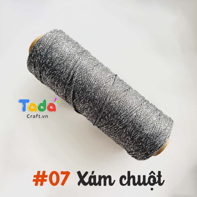 Sợi dệt ống kim tuyến tròn 2mm 125g | Tada Craft