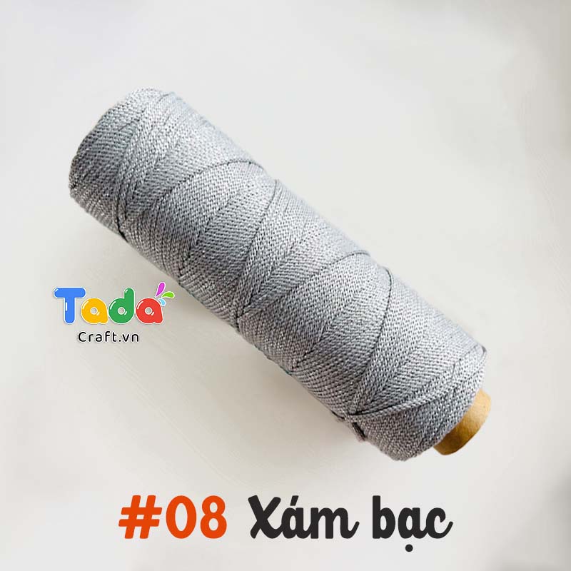 Sợi dệt ống kim tuyến tròn 2mm 125g | Tada Craft