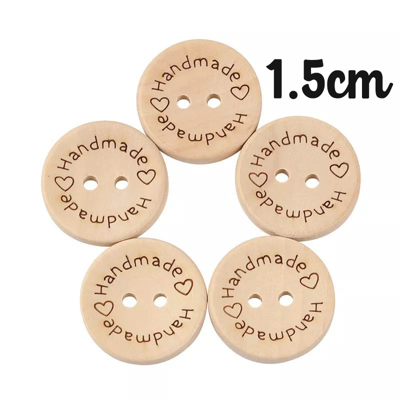 (10 cái) Nút Gỗ Handmade