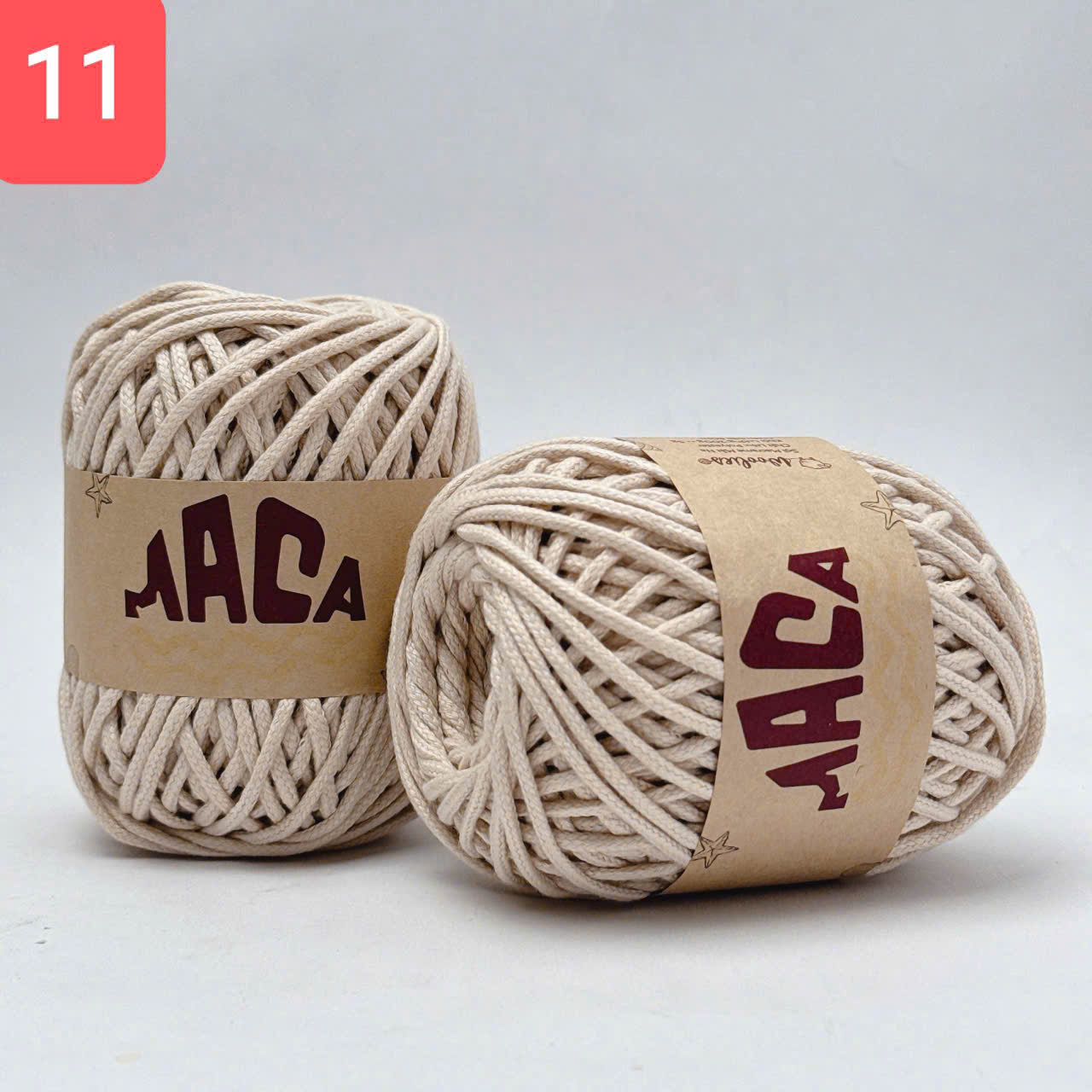 Sợi Maca trơn 3mm Woolies 200g | Tada Craft