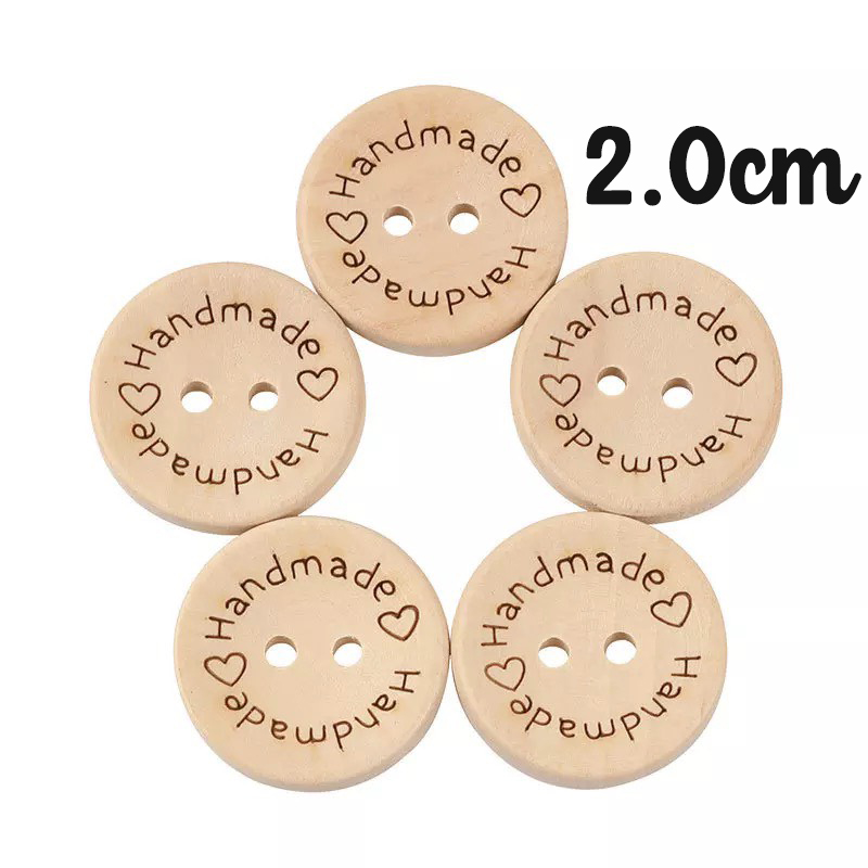(10 cái) Nút Gỗ Handmade