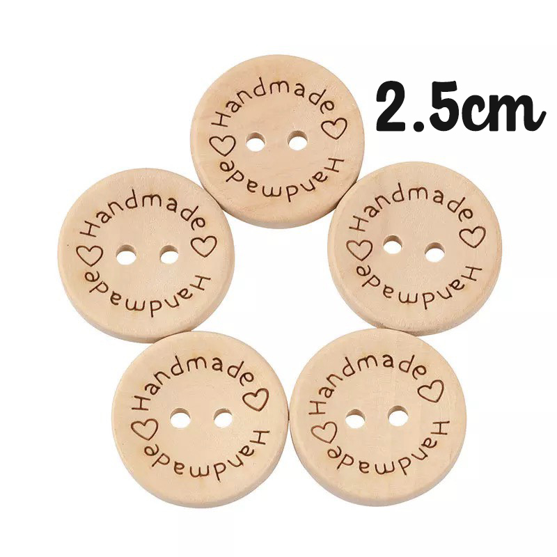(10 cái) Nút Gỗ Handmade