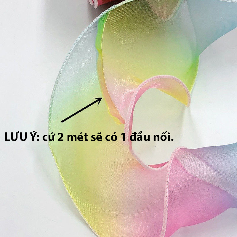 Ruy băng voan cầu vồng viền lượn sóng 6cm | Tada Craft