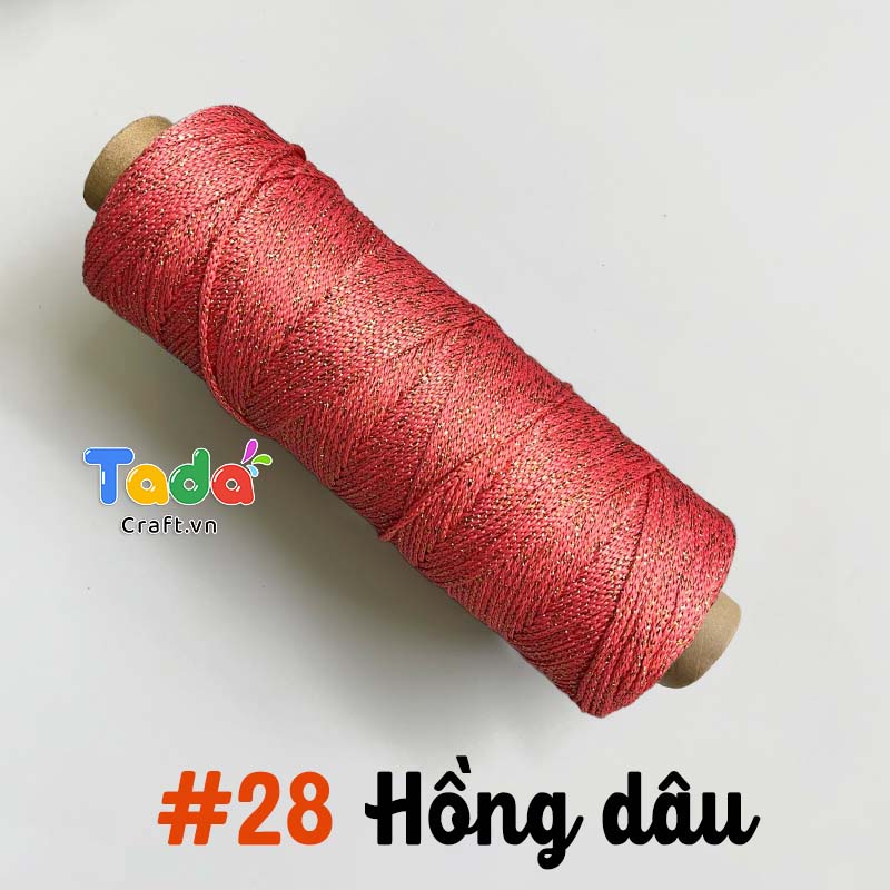 Sợi dệt ống kim tuyến tròn 2mm 125g | Tada Craft