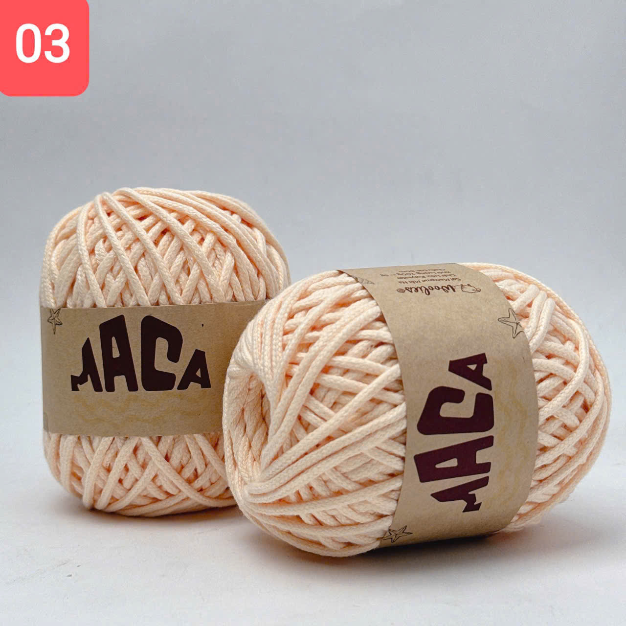 Sợi Maca trơn 3mm Woolies 200g | Tada Craft
