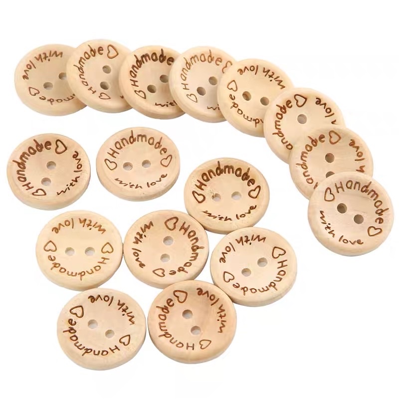 (10 cái) Nút Gỗ Handmade