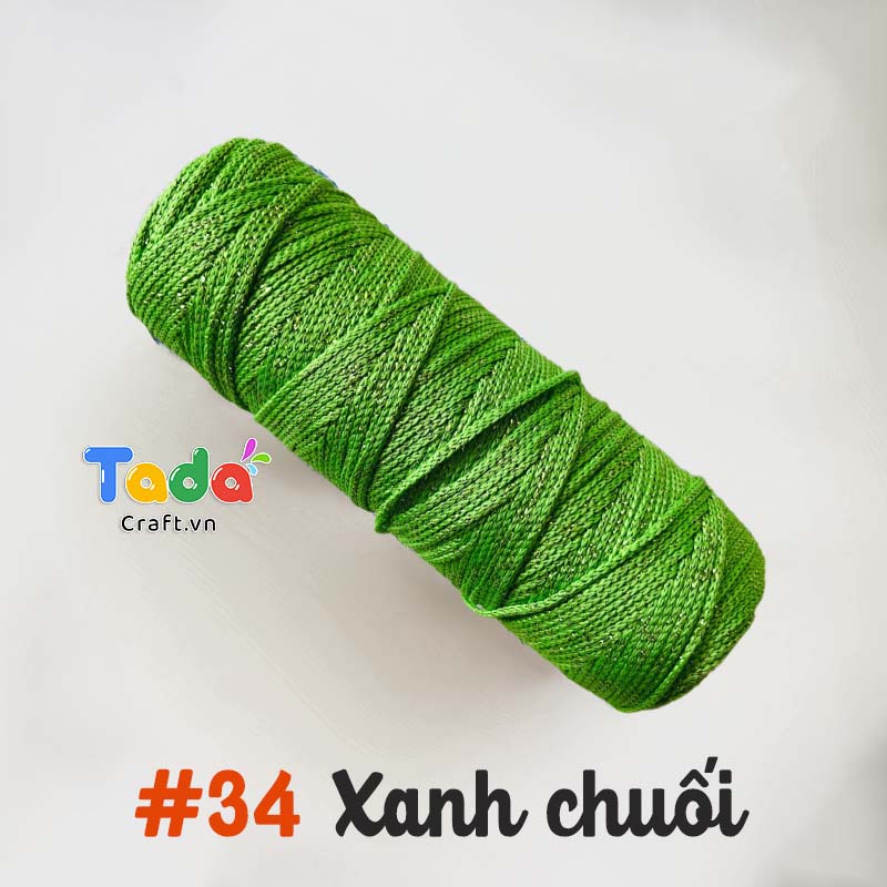 Sợi dệt ống kim tuyến tròn 2mm 125g | Tada Craft