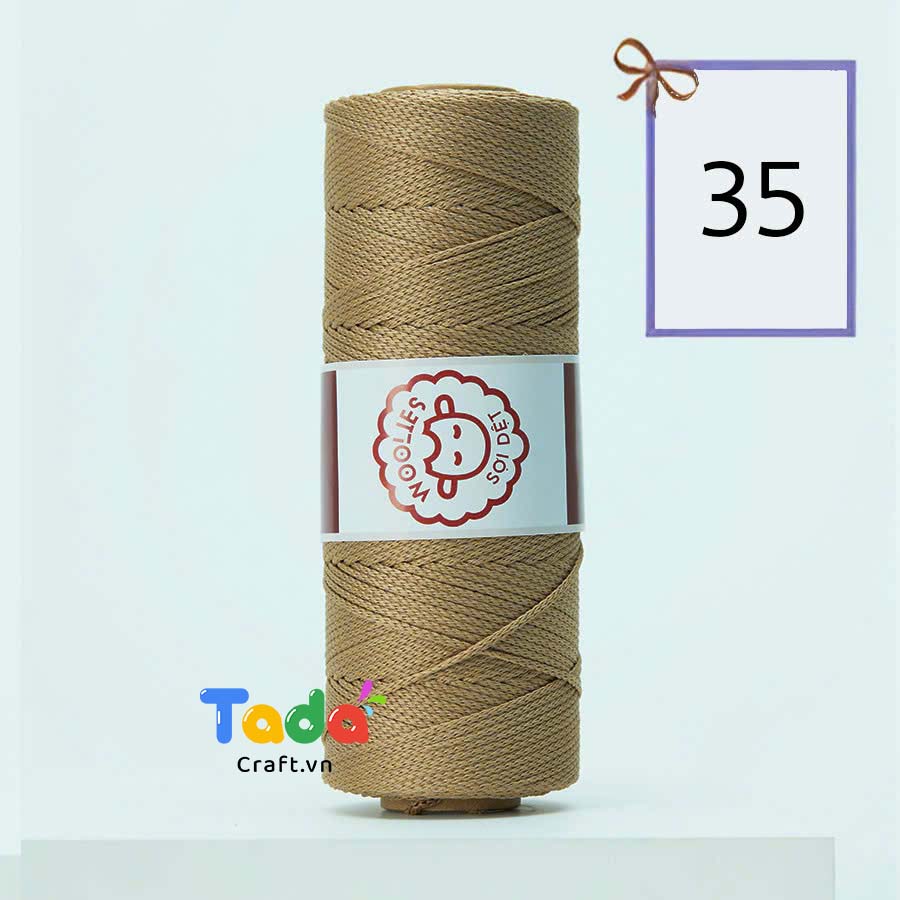 Sợi dệt trơn con cừu Woolies 2mm | Tada Craft