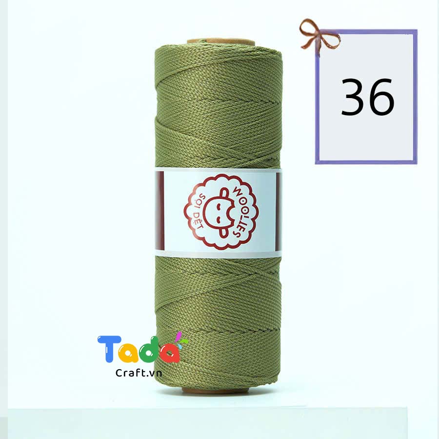 Sợi dệt trơn con cừu Woolies 2mm | Tada Craft