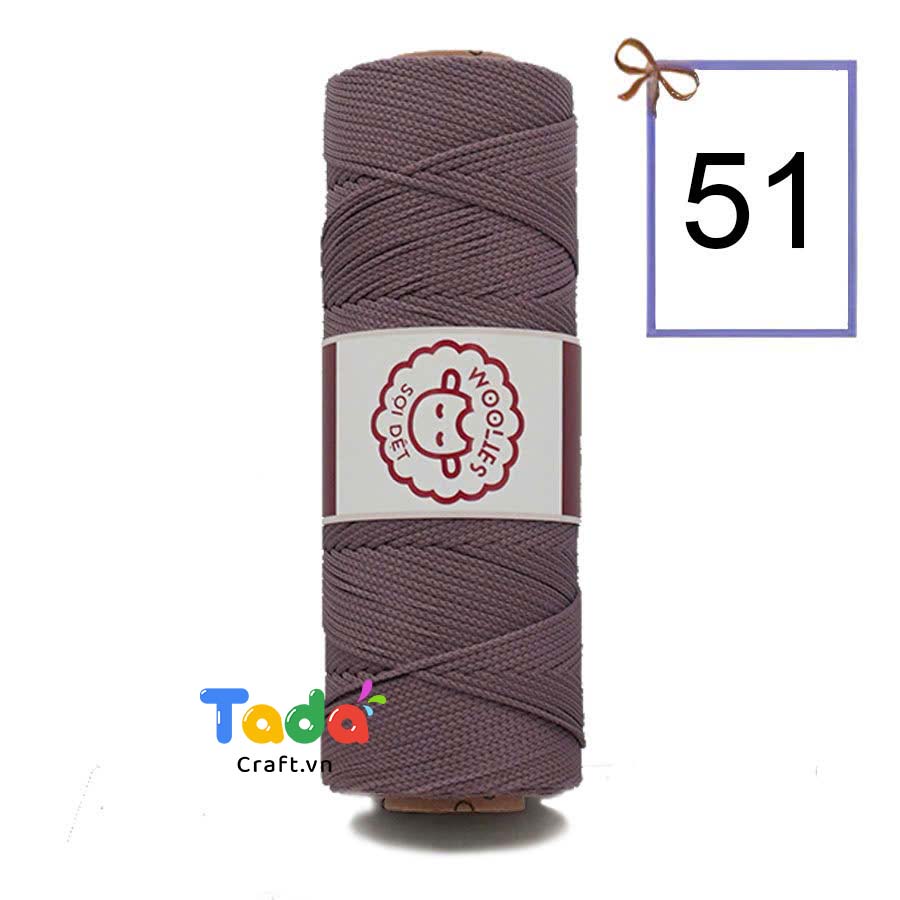 Sợi dệt trơn con cừu Woolies 2mm | Tada Craft