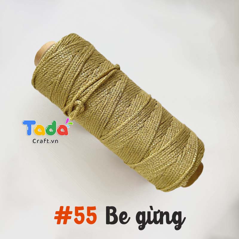 Sợi dệt ống kim tuyến tròn 2mm 125g | Tada Craft