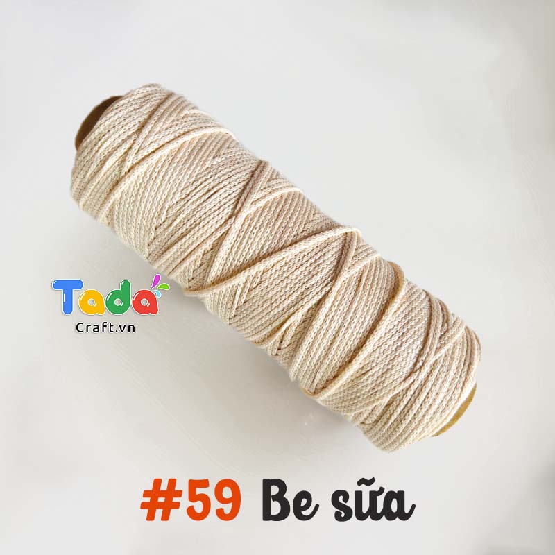 Sợi dệt ống kim tuyến tròn 2mm 125g | Tada Craft