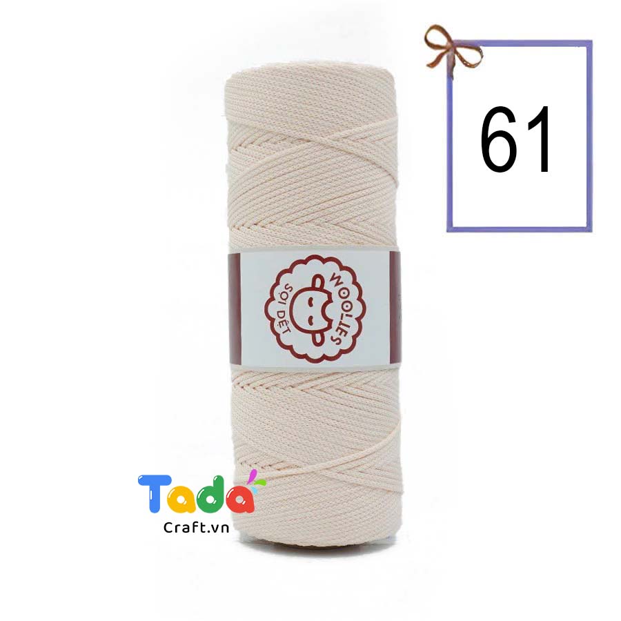 Sợi dệt trơn con cừu Woolies 2mm | Tada Craft