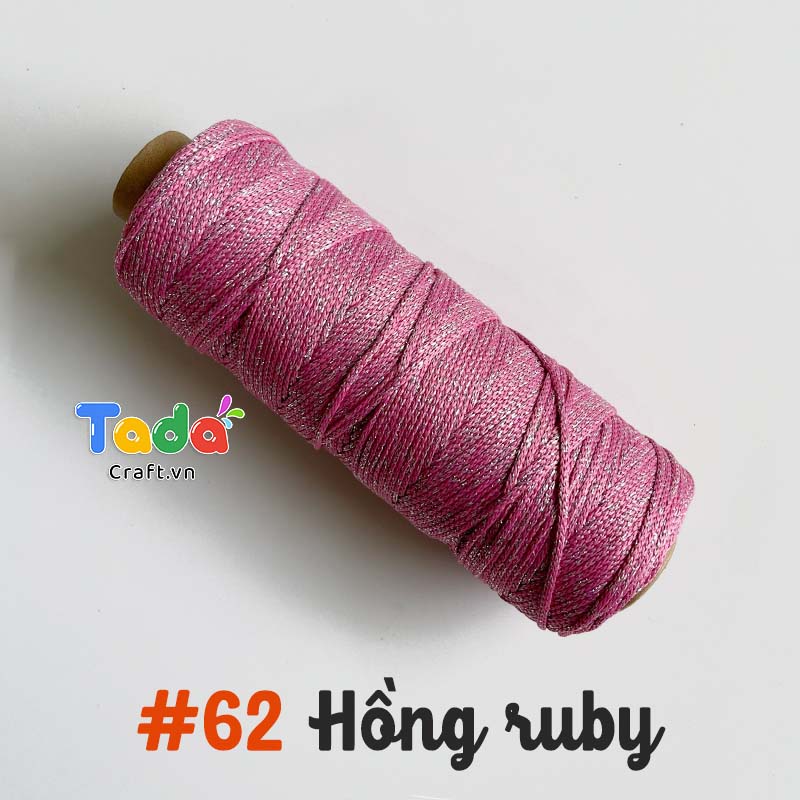 Sợi dệt ống kim tuyến tròn 2mm 125g | Tada Craft