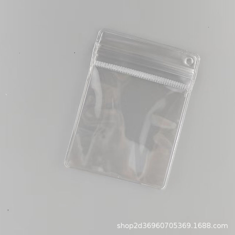 Túi khóa Zip PVC hình chữ nhật có lỗ treo lệch bên hông | Tada Craft