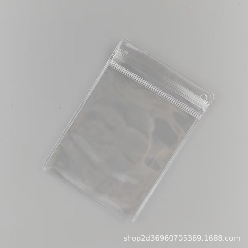 Túi khóa Zip PVC hình chữ nhật có lỗ treo lệch bên hông | Tada Craft